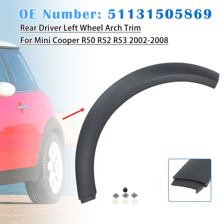 Radlaufverkleidung hinten links Fahrer 51131505869 Für Mini Cooper 2002-2008