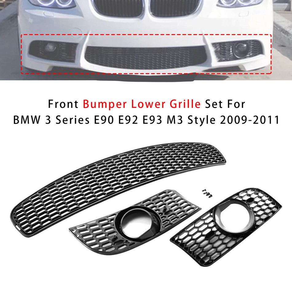 Frontstoßstangen-Untergrill-Set im M3-Stil für BMW 3er E90 E92 E93 (2009–2011)