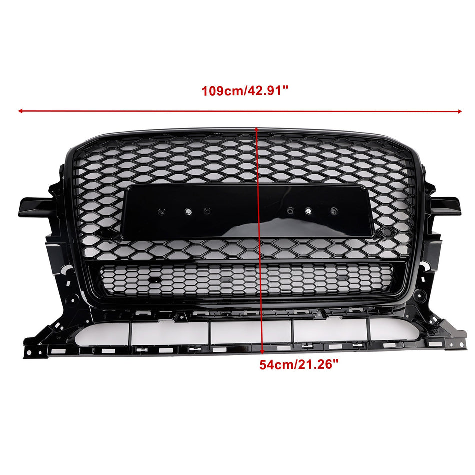 Schwarz glänzend Front Honeycomb Stoßstangengrill Grill Fit Audi Q5 2013-2017
