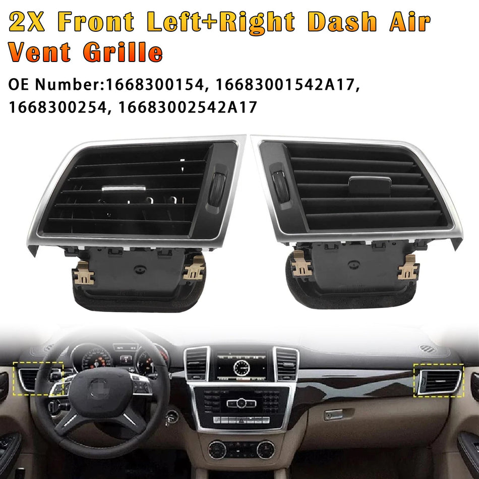 16683002542A17 Für Mercedes-Benz ML-Klasse (W166) 2013–2015, Lüftungsgitter vorne links + rechts, 2 Stück