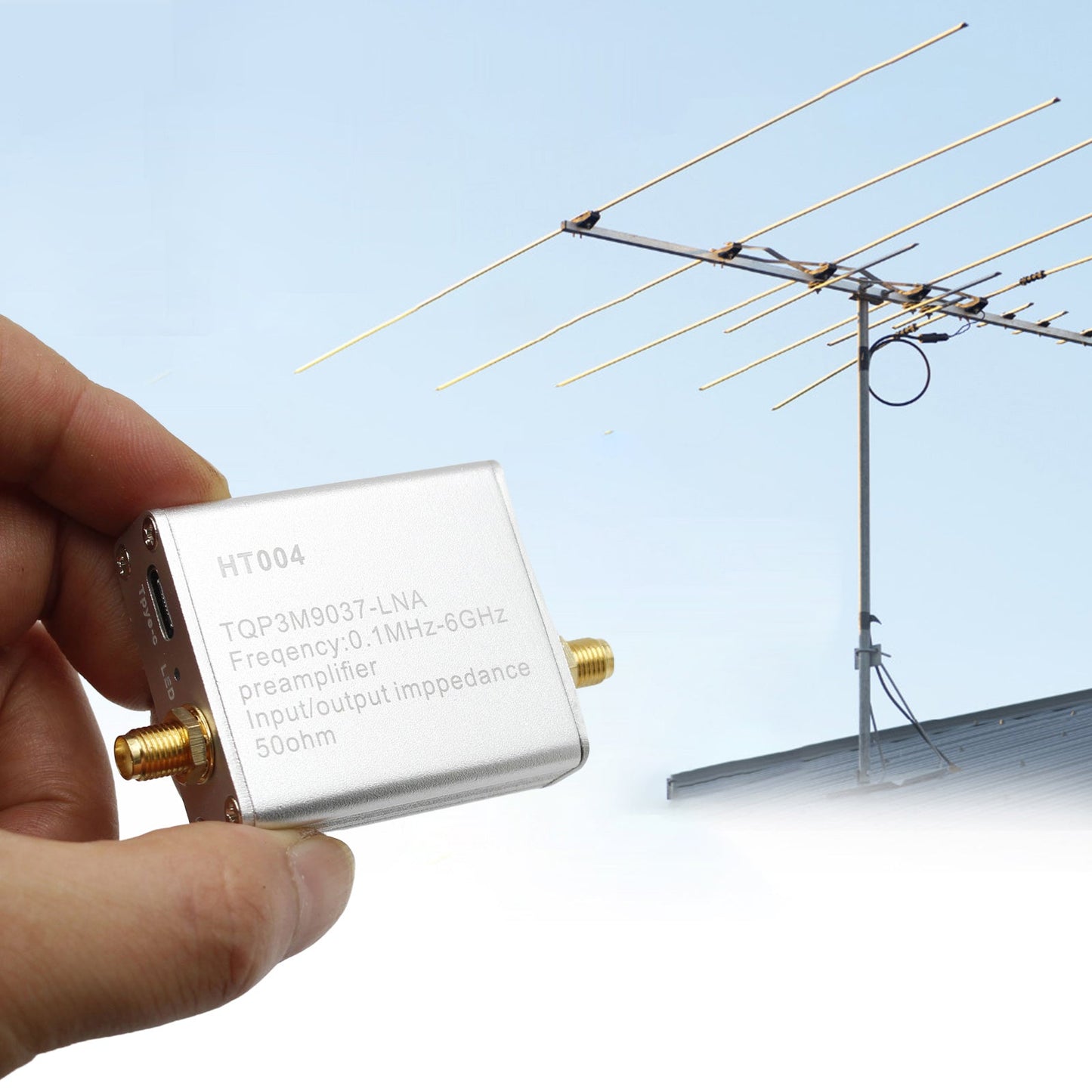 100K-6GHz Vollband-Rauscharmer Verstärker 20dB High Gain Leistungsvorverstärker HT004