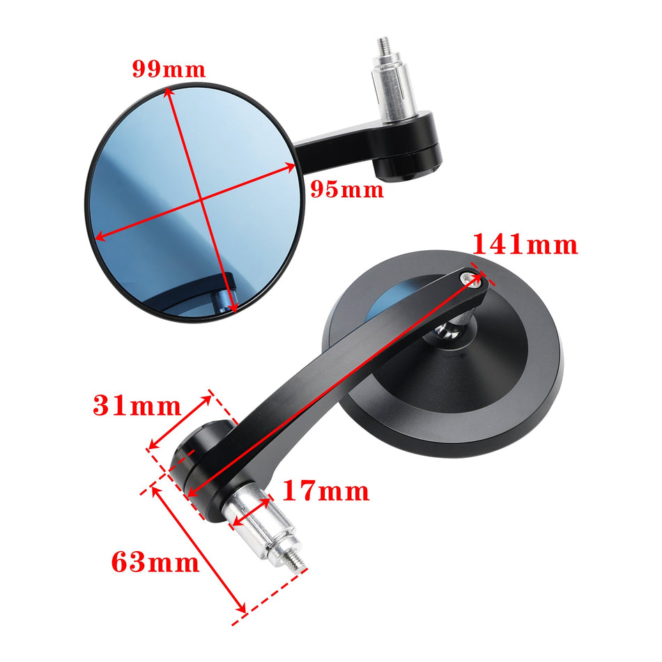 Paar Motorrad Runde 7/8 ""CNC Bar End Rearview Au?enspiegel Bobber Cafe Racer