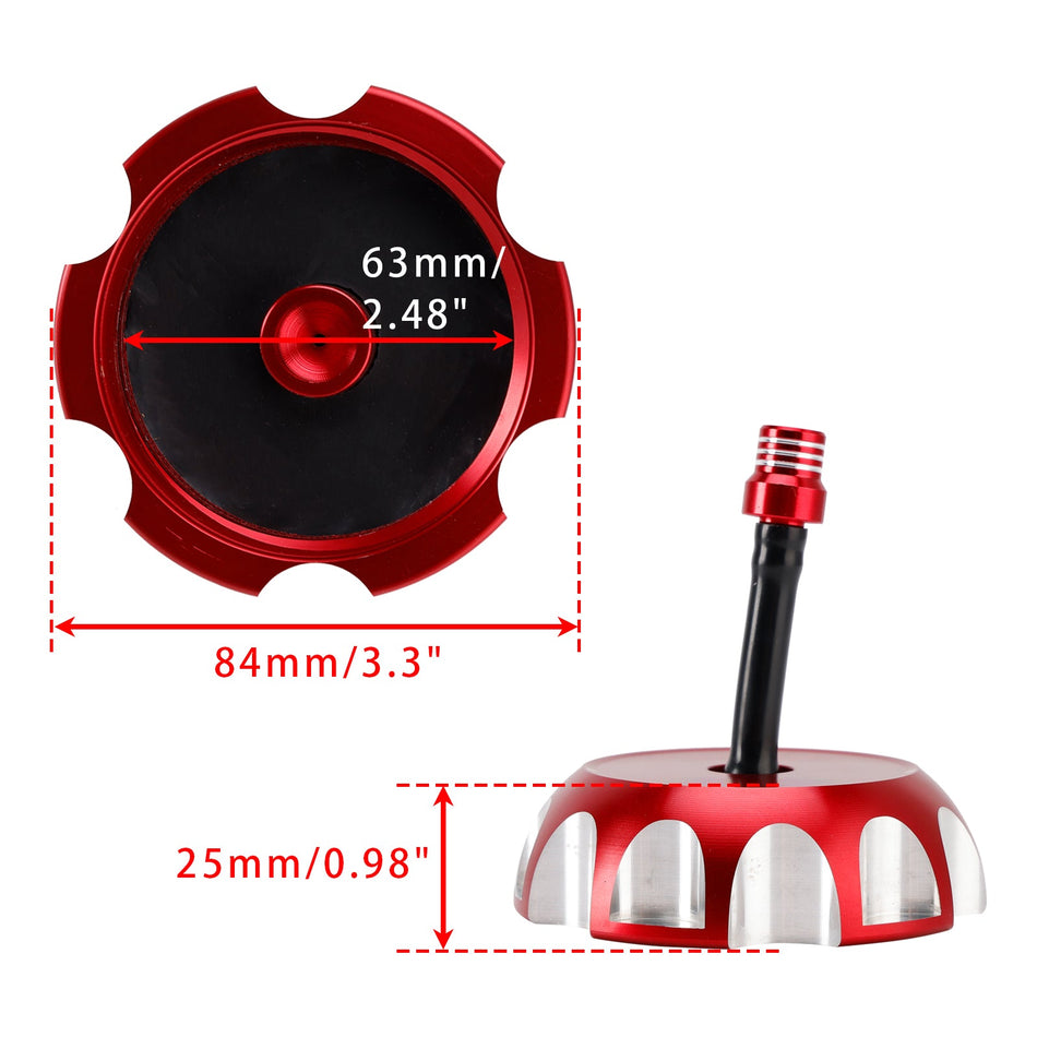 Aluminium-Tankdeckel mit Entlüftung, rot, für Yamaha Raptor YFM 250/350/660R YFZ450