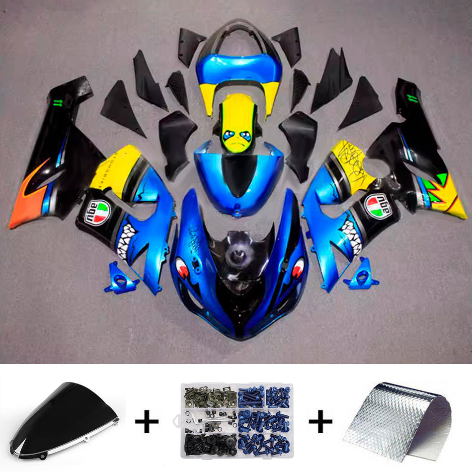 Verkleidungssatz aus ABS-Kunststoff, passend für Kawasaki ZX6R 636 (2005-2006)
