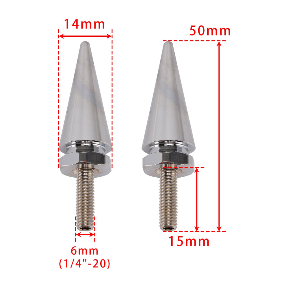 3 silberne Windschutzscheibenbolzen mit Dornen für Electra Glide, Tri Glide und Street Glide (Baujahre 1996–2013)