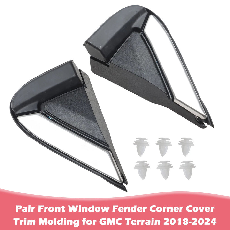 Paar Frontscheibe Kotflügel Ecke Abdeckung Trim Molding für GMC Terrain 2018-2024