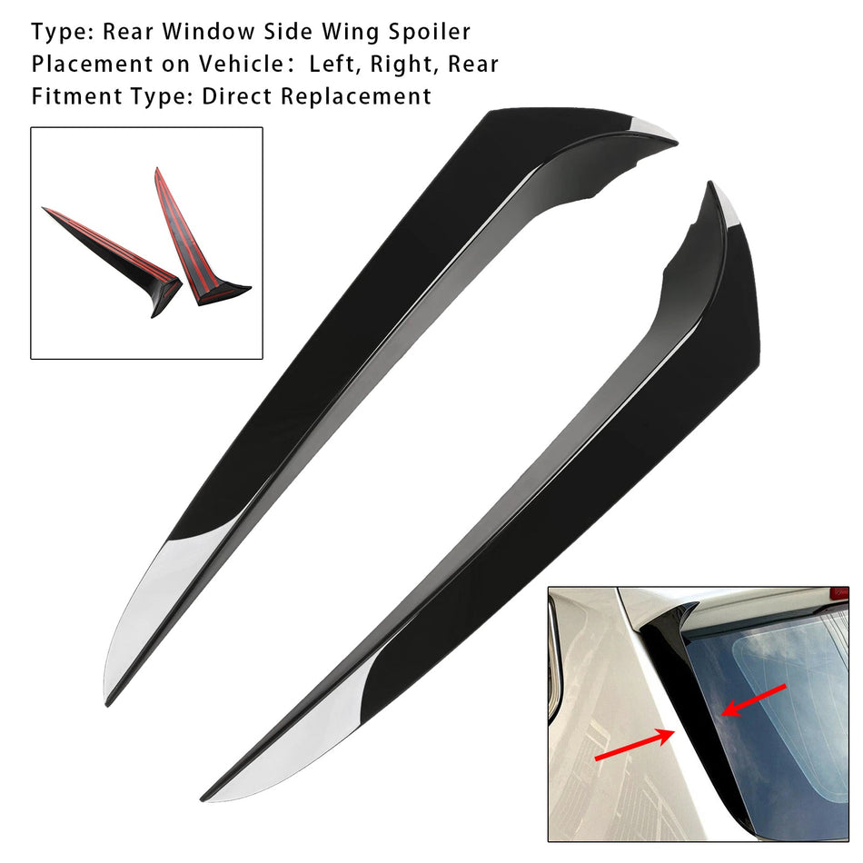 2011–2017 BMW X3 F25 schwarz glänzend Paar Heckscheibe Seitenflügel Spoiler
