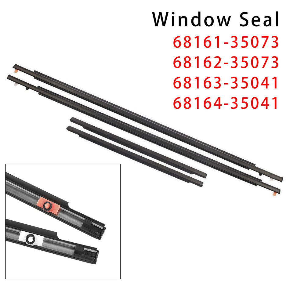 2007–2014 Toyota FJ Cruiser 4-teiliges Fensterleisten-Dichtungsband