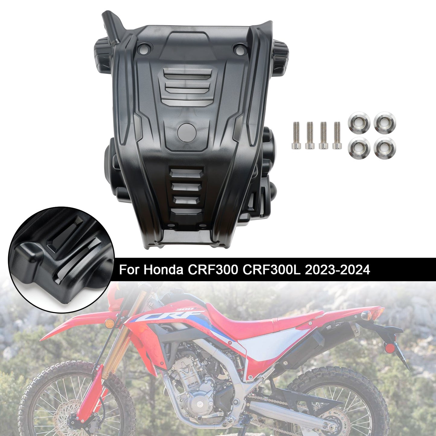 2023-2024 Honda CRF300 CRF300L Unterfahrschutz Motorschutz Riss Kunststoff