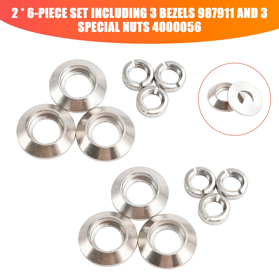 2× Armaturenbrett-Schalterblende und Muttern-Set für Jeep CJ5 CJ7 CJ8 1972-1986 Lichter, Wischer, Lüfter