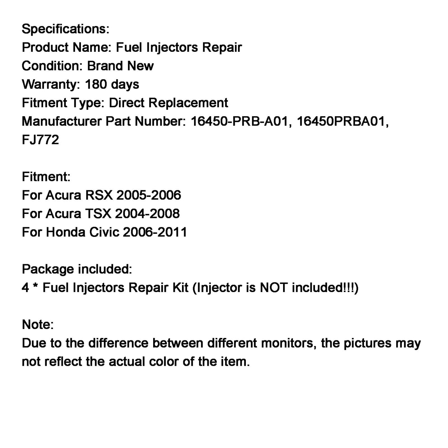 Reparatursatz für Einspritzdüsen-O-Ringe und Dichtungen 16450-PRB-A01 für Acura RSX TSX