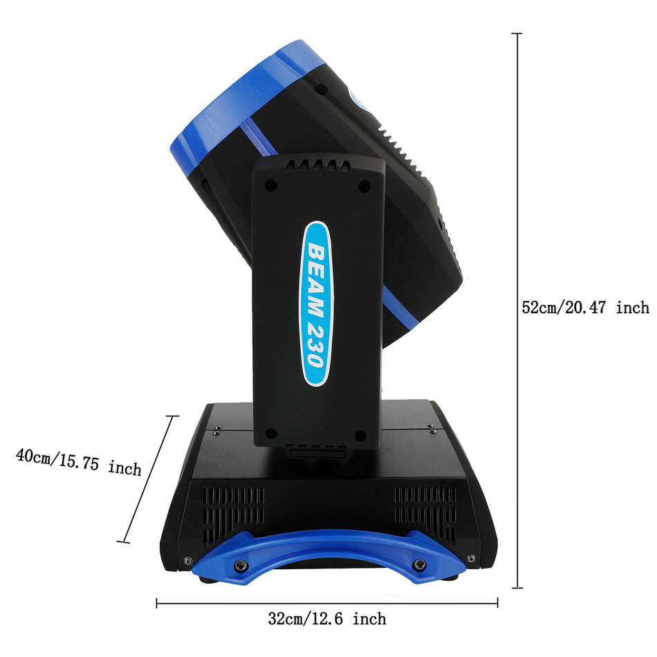 230W 7R Zoom Moving Beam Bühnenbeleuchtung Licht 8 Prism Strobe DMX 16Ch Blau