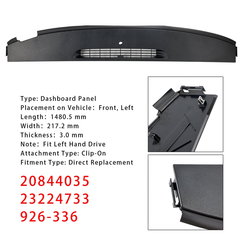 926-336 Obere Armaturenbrettverkleidung für Chevy GMC Silverado Sierra 2007-2014 20844035