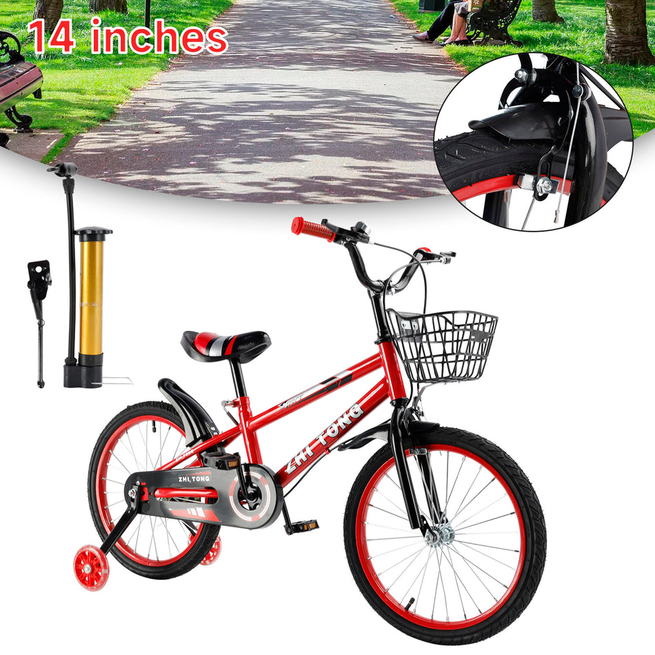 14 inches Kid's Bike Child Bicycle Boys and Girls with auxiliary wheels