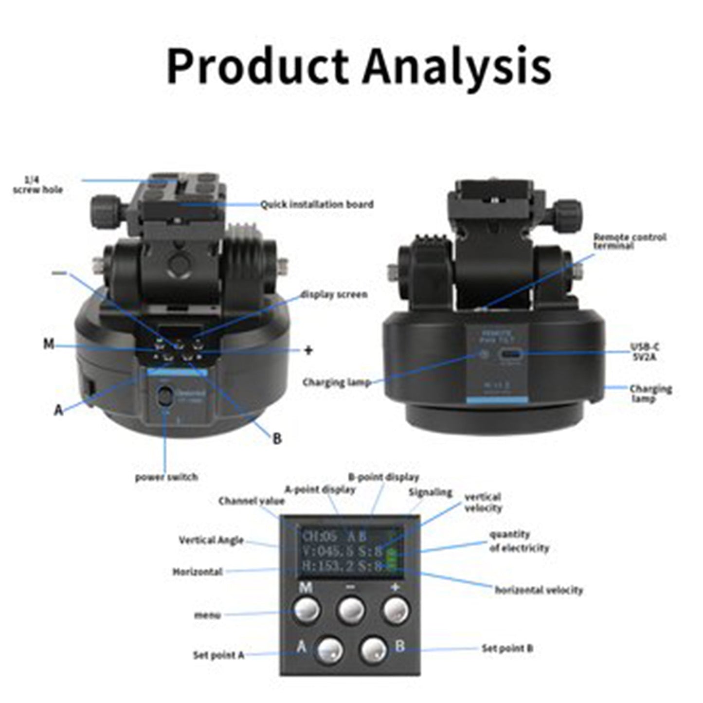 YT-1500 Kamera Elektrische Cloud Plattform Mobile Live Rotierenden Panorama Stabilisator