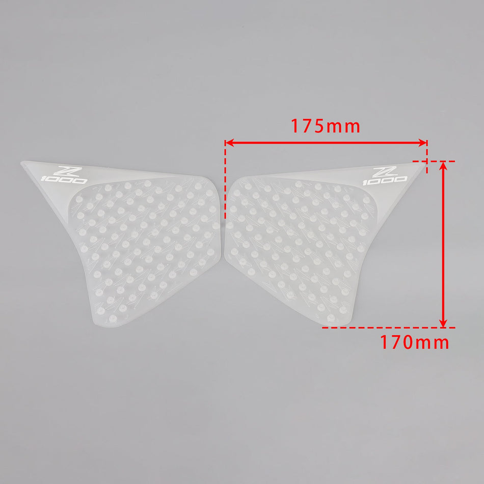 2015–2021 Kawasaki Z1000 transparente Seitentank-Traktionsgriff-Knieschoner