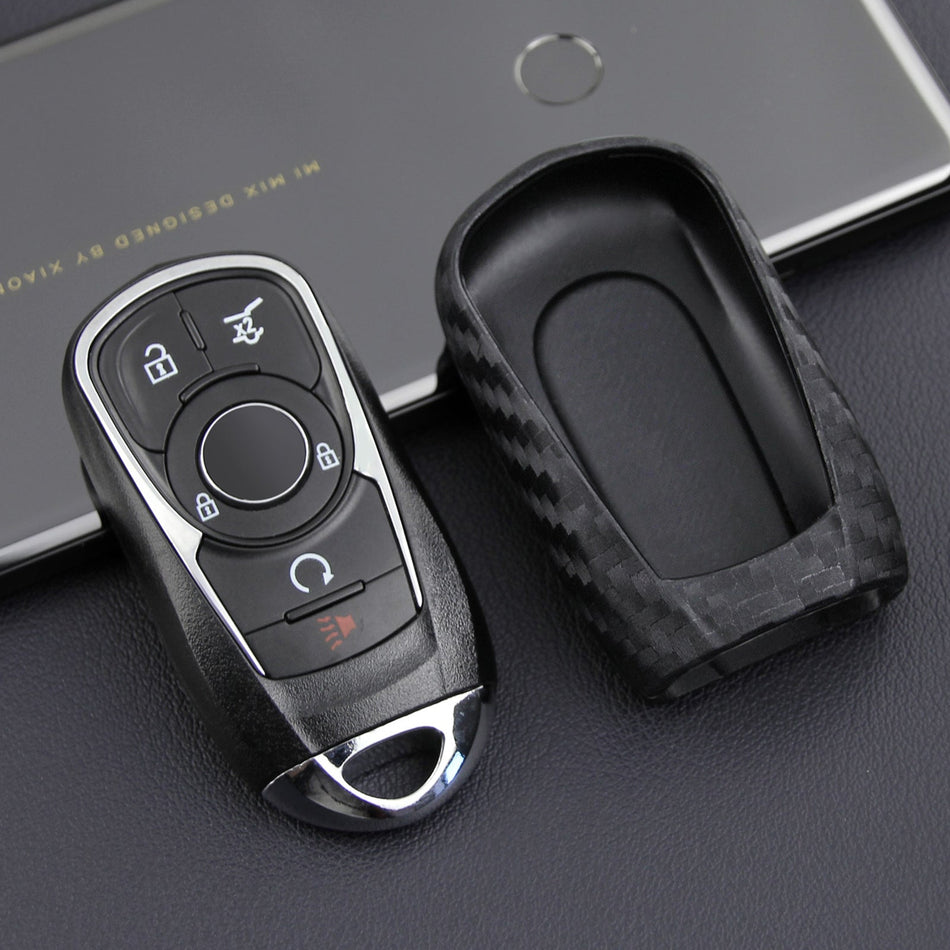 Autoschlüsselhülle aus Leder und Silikon mit Schnalle für Buick