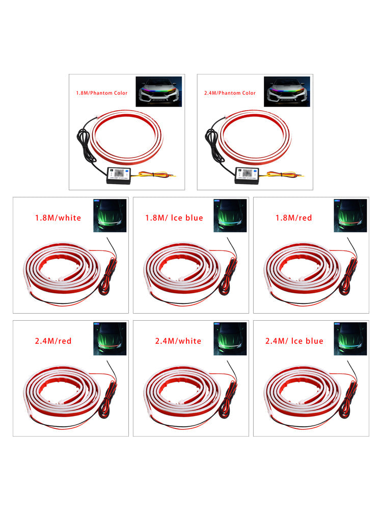 Auto Motorhaube LED Tagfahrlicht Streifen Flexible Dynamische Scan Starten