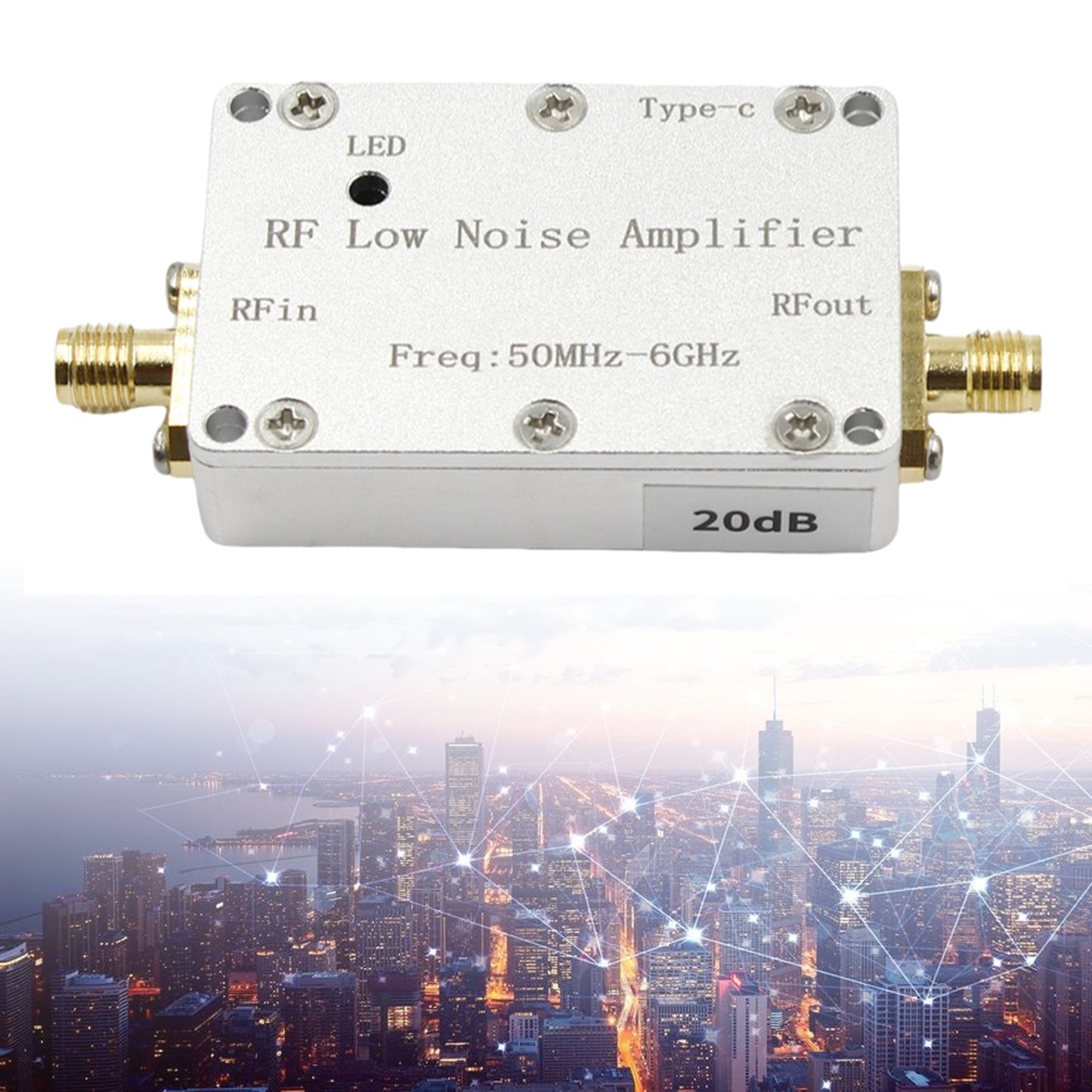 50m-6GHz Radio Frequenz Verst?rker 20dB 30dB High-Gain Front LNA Niedrigen Rauschen Signal