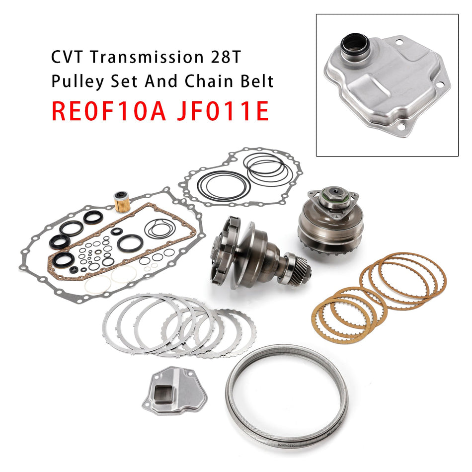 2006–2013 Für Nissan Versa Schrägheck CVT-Getrieberiemenscheibe 28T mit Riemen + Kette & Überholungssatz RE0F10A