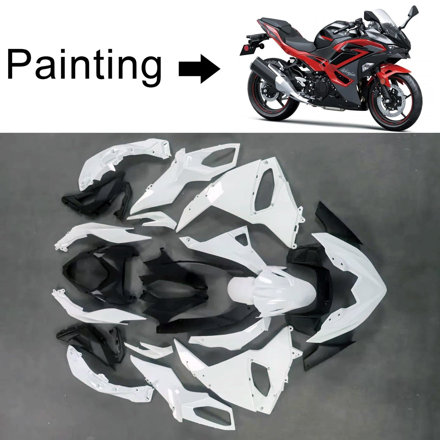 2024-2025 Kawasaki Ninja 500 Einspritzverkleidungssatz Karosserie ABS