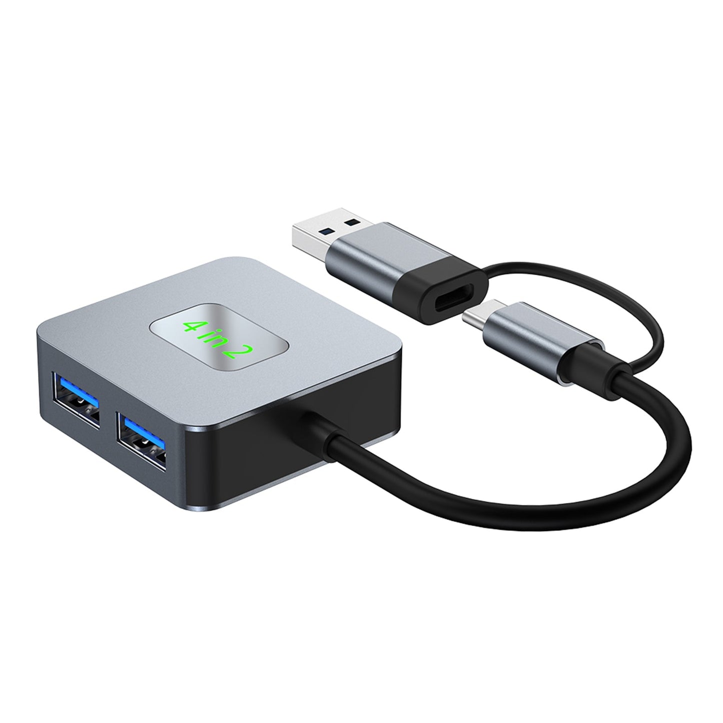 4-in-2 Typ-C + USB zu USB3.2 * 4 Schnittstellen-Hub-Adapter-Dock für MacBook iPad 15