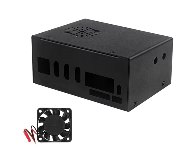 Orange pi 5 Plus Metallkühlgehäuse mit Lüfter und externer WLAN-Antenne