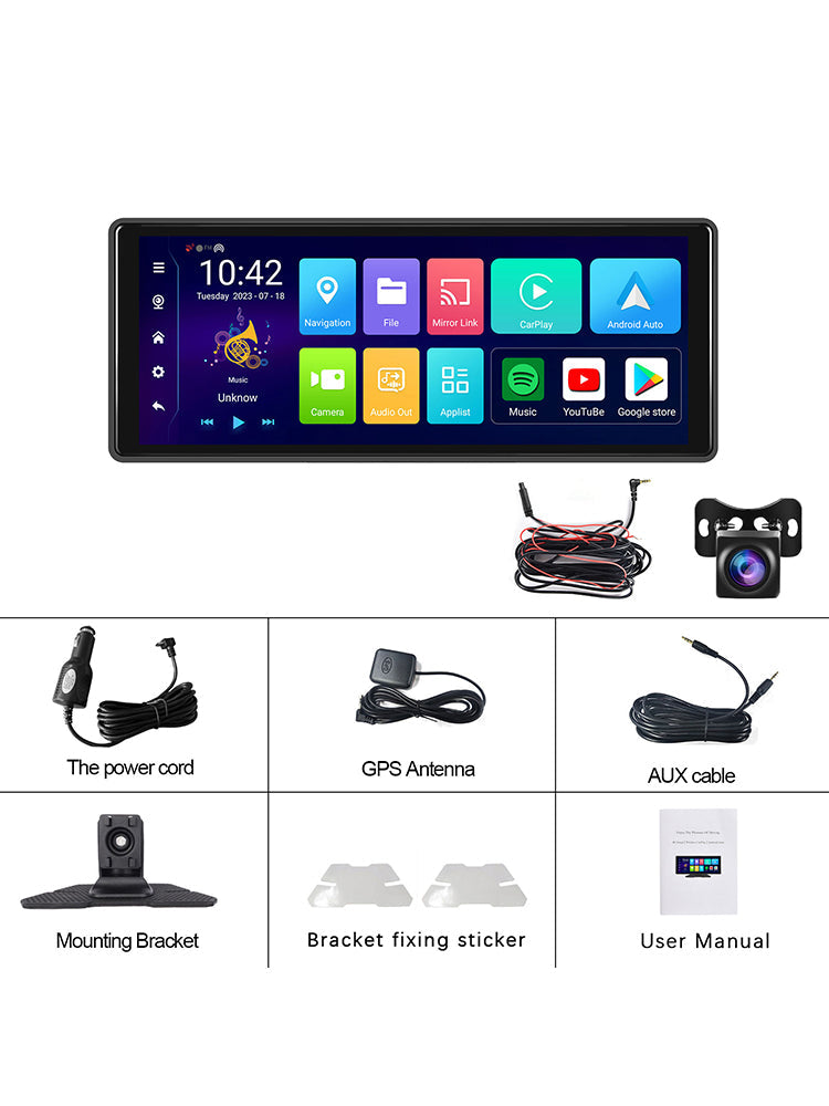 10.26 ""Bluetooth Auto Navigation Carplay HD Gro?e Touchscreen Recorder AHD Kamera
