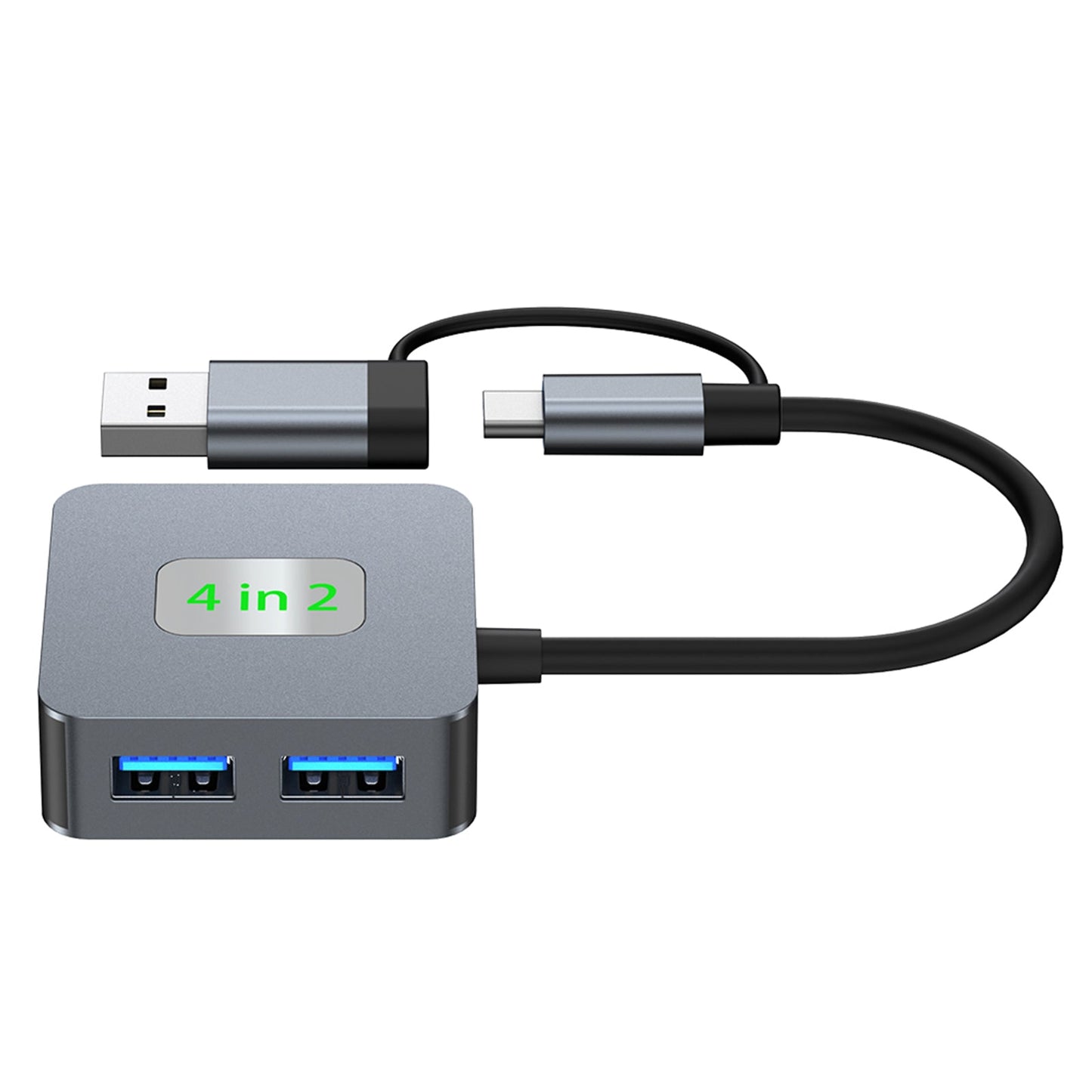 4-in-2 Typ-C + USB zu USB3.2 * 4 Schnittstellen-Hub-Adapter-Dock für MacBook iPad 15