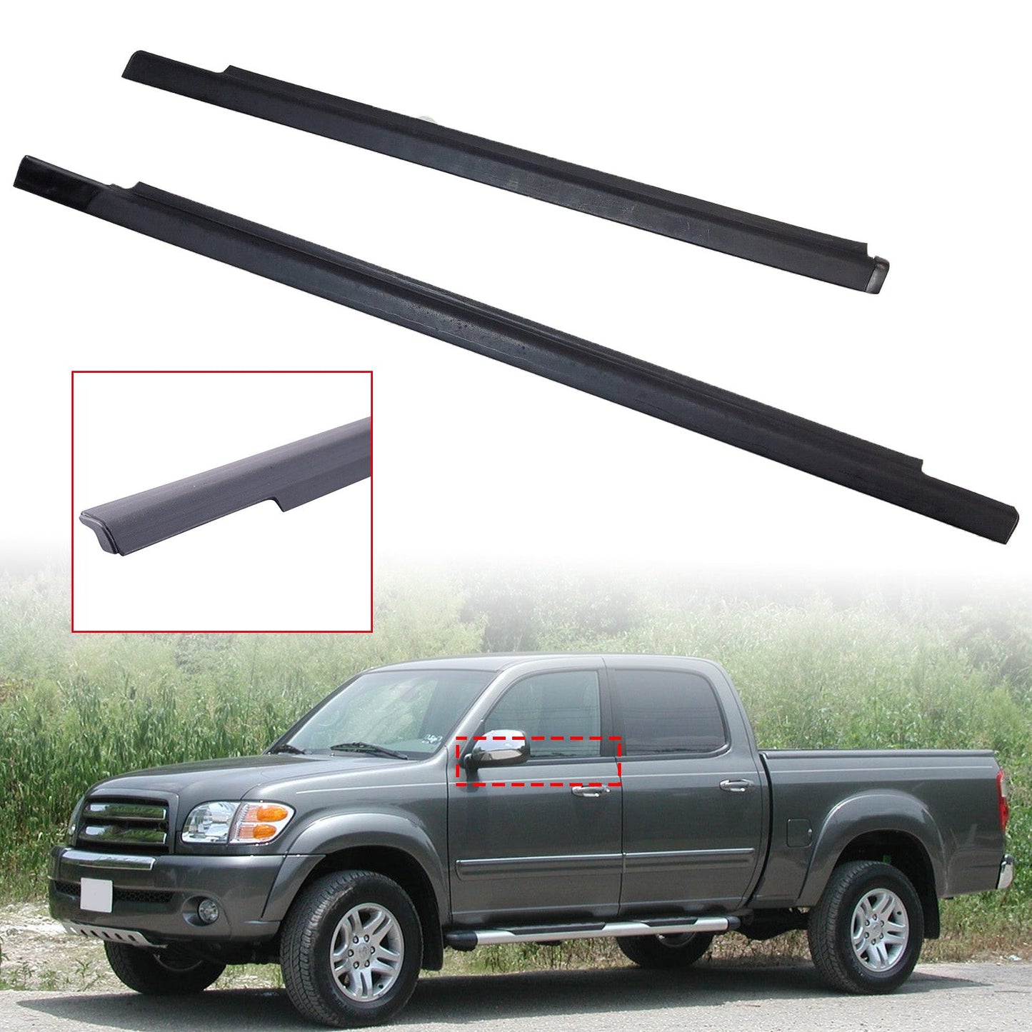 2004-2006 Toyota Tundra 2 Stück Dichtungsstreifen für Fensterheber vorne KT2028