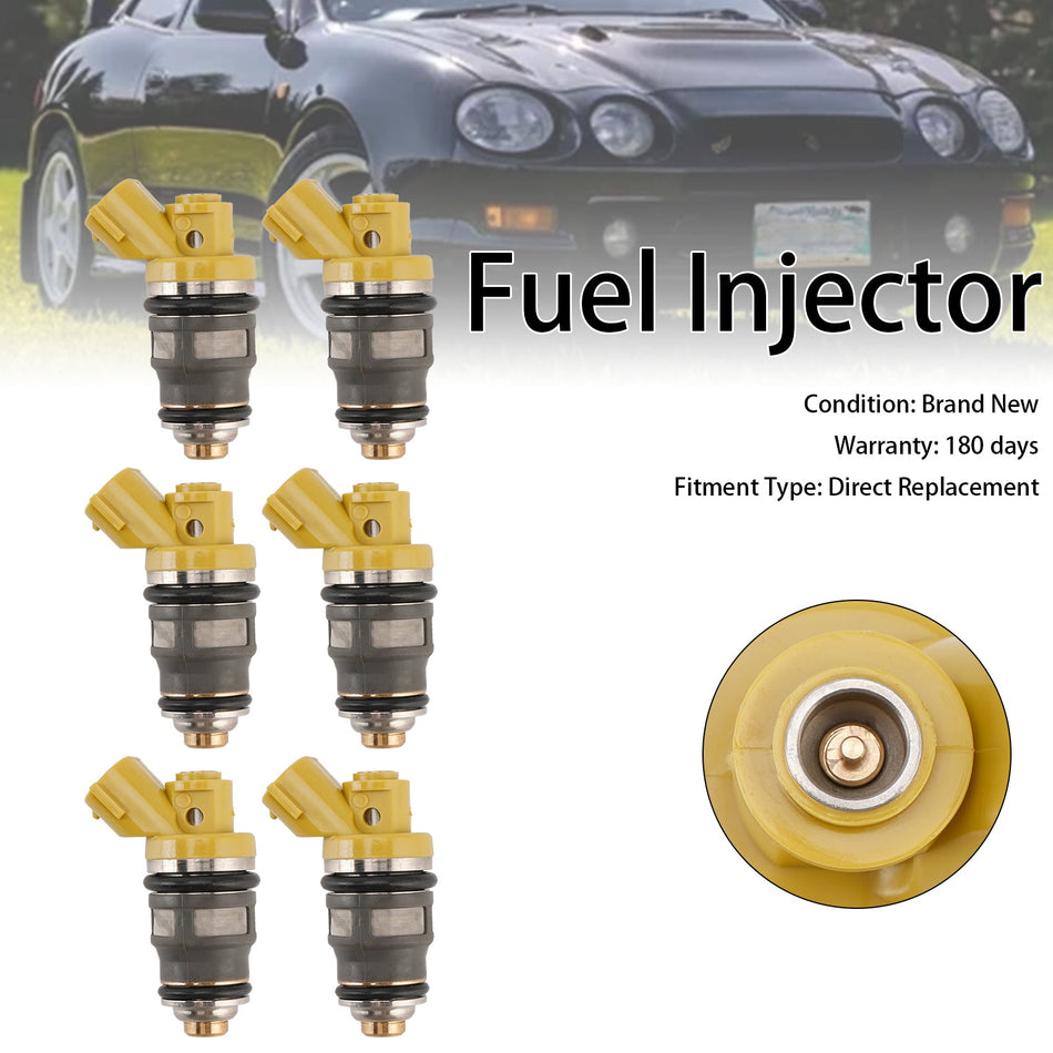6 STÜCKE Kraftstoffinjektor 1001-87091 Fit Denso 650CC Fit Toyota Supra JZA80 2JZGTE 2JZ
