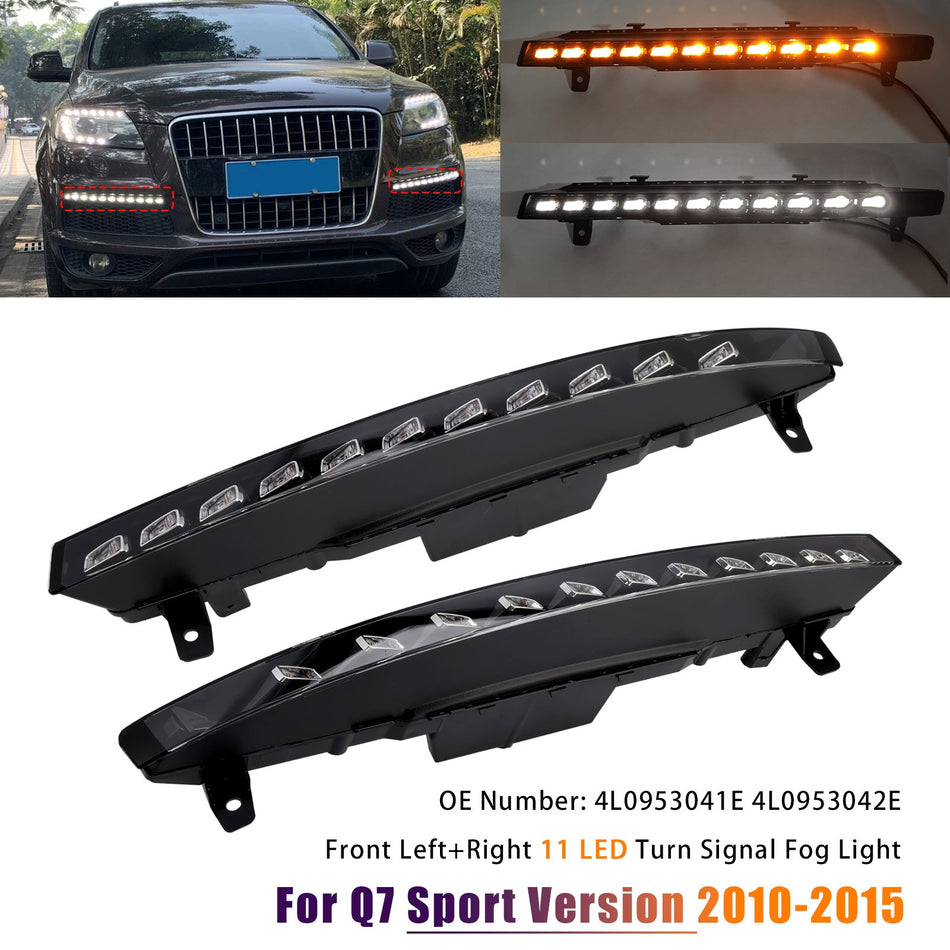 2010–2015 Audi Q7 Sport Version Paar Frontstoßstange 11 LED Blinker Nebelscheinwerfer