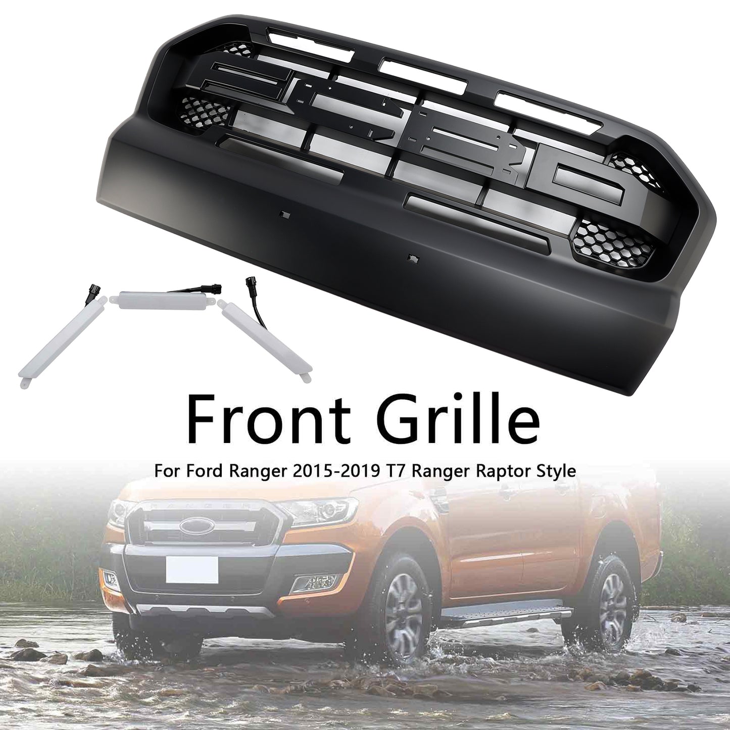 Raptor Style Front Bumper Grill Grille Für Ford Ranger 2015-2019 T7 W/LED