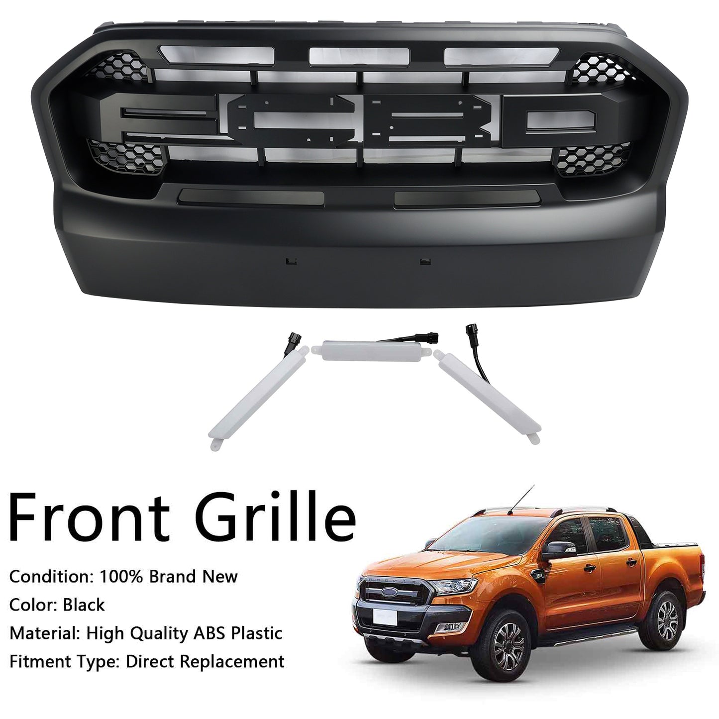 Raptor Style Front Bumper Grill Grille Für Ford Ranger 2015-2019 T7 W/LED