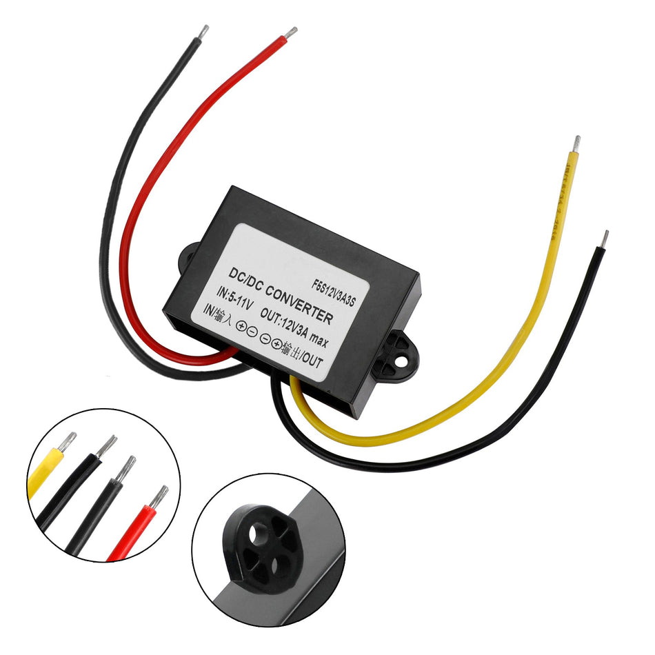 Wasserdichter DC-DC-Boost-Step-Up-Konverter 3A 6V bis 12V Auto-Stromversorgungsmodul