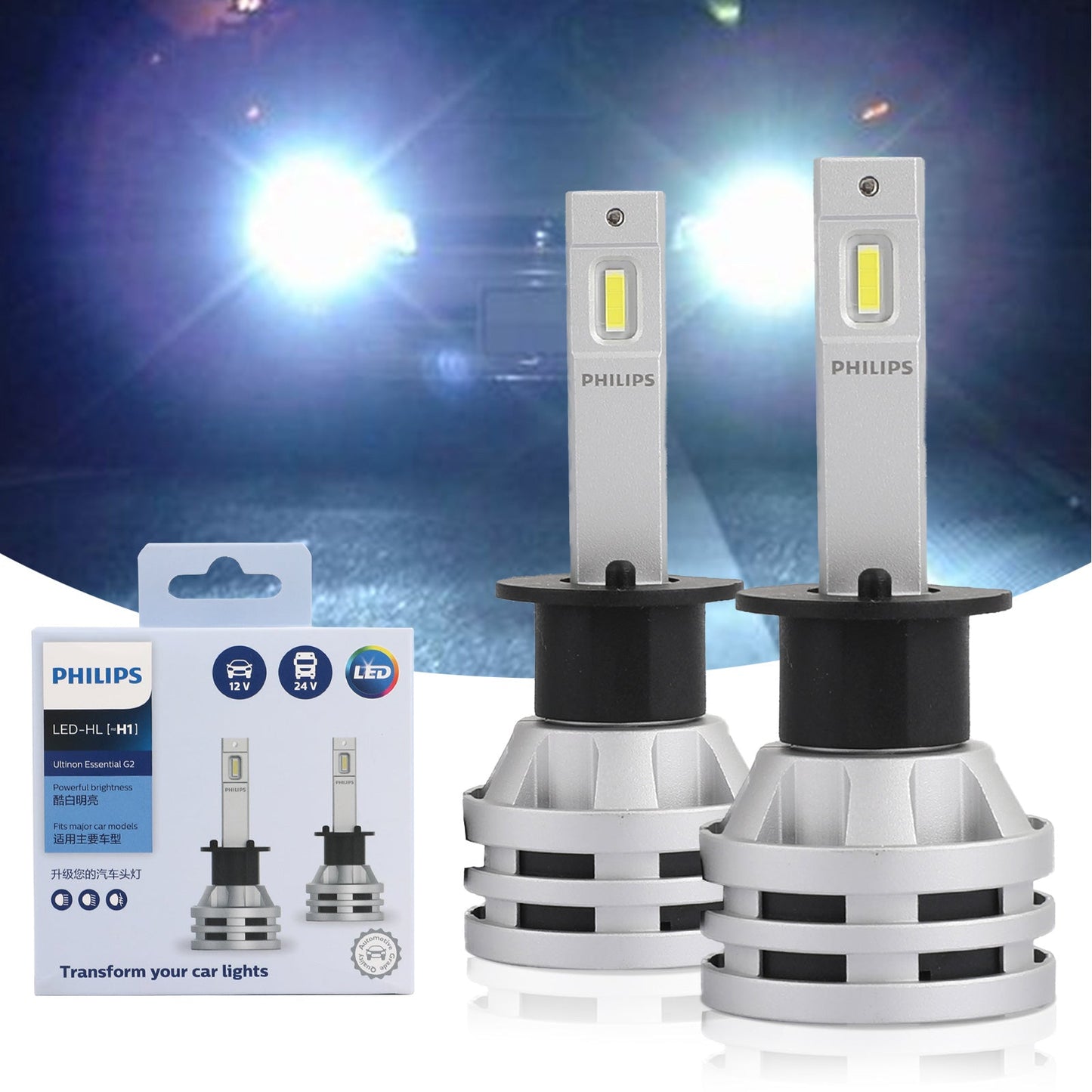 2 Stücke Ultinon Essential LED Für Philips LED-HL Scheinwerferlampen 12v/24v 19w 6500K