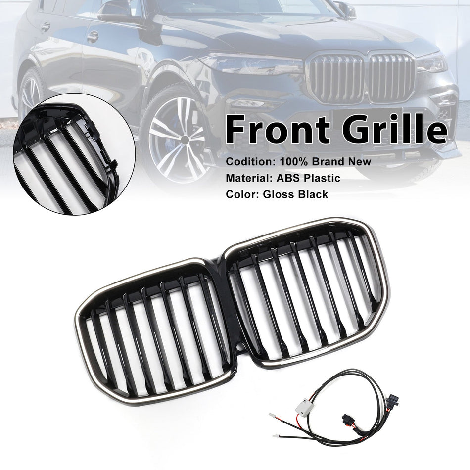 2019-2022 Passend für BMW X7 G07 Frontgrill mit einteiliger Lamelle, glänzend schwarz