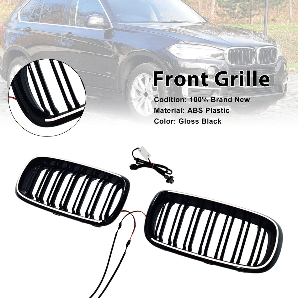 Doppellamellen-Frontstoßstangengrill mit Niereneinsatz für BMW X5 F15 35d xDrive/35i/35i xDrive/40e xDrive/50i xDrive (2013–2017)