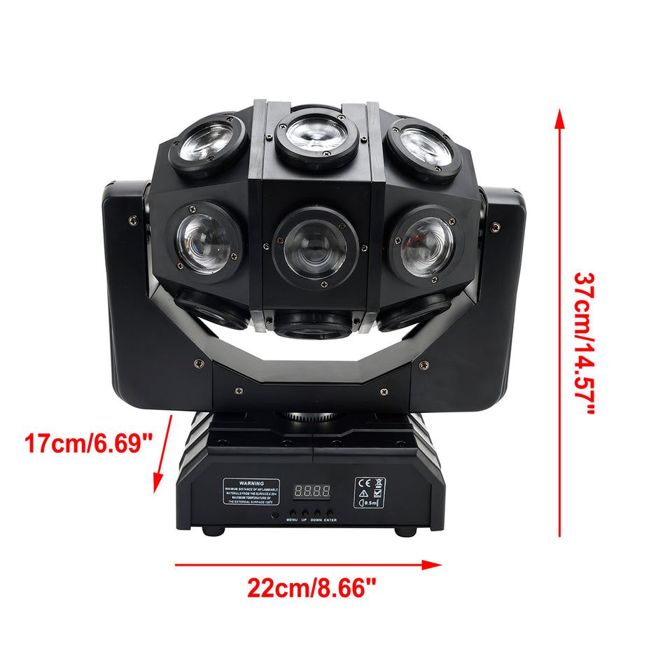 180W Moving Head 18 LED Rotierender Strahl DMX Bühnenlicht RGBW DJ Party Effekt