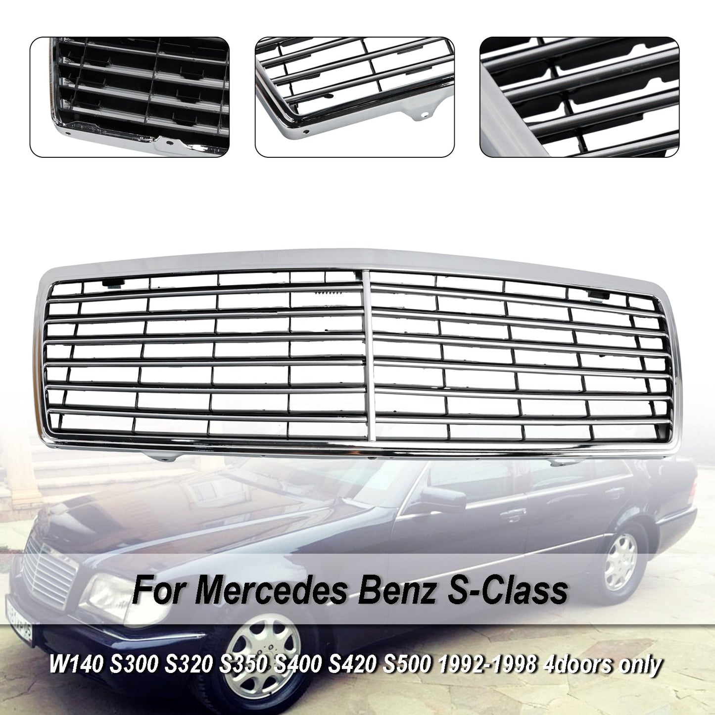 1992-1998 Mercedes Benz S-Klasse W140 Chrom-Frontstoßstangengrill