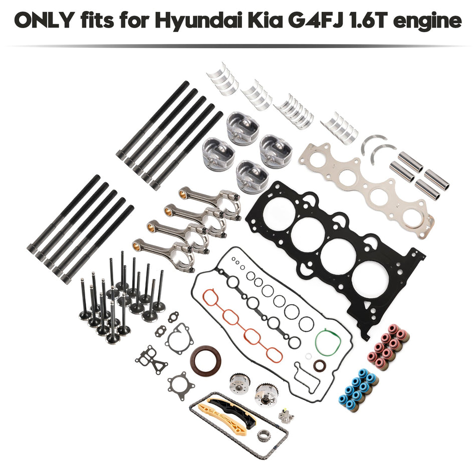 2011–2017 Hyundai Accent Verna (RB/RC) G4FJ 1.6T Motorkolbendichtung, Ventillager-Steuersatz mit Stangen 20910-2BU06