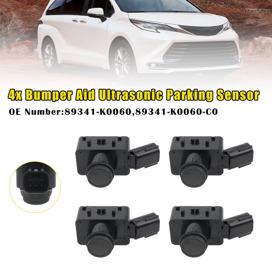 4x Bumper Aid Ultraschall-Einparkhilfe 89341-K0060 für Toyota Camry, Sienna, Venza 2021