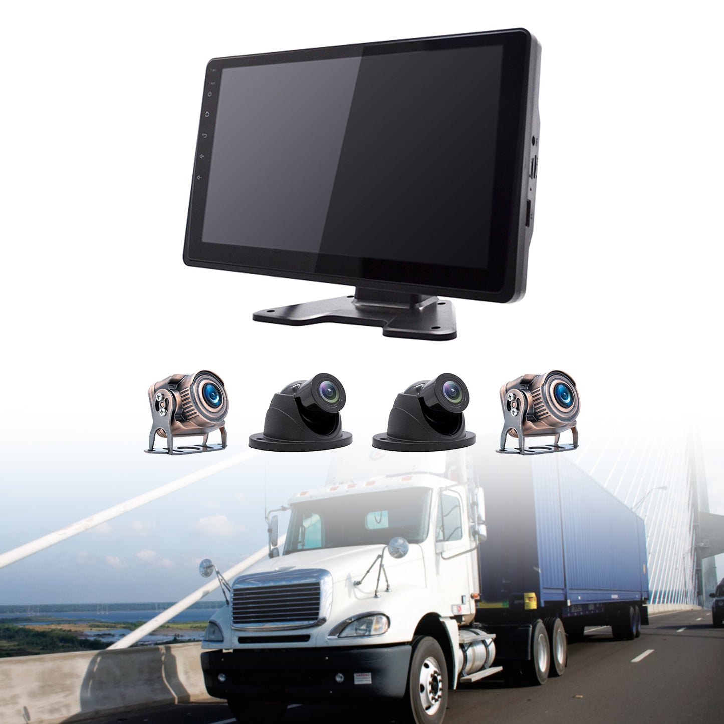 10.1" Monitor DVR Fahrvideorecorder Touchscreen GPS für Wohnmobil LKW Bus Kamera