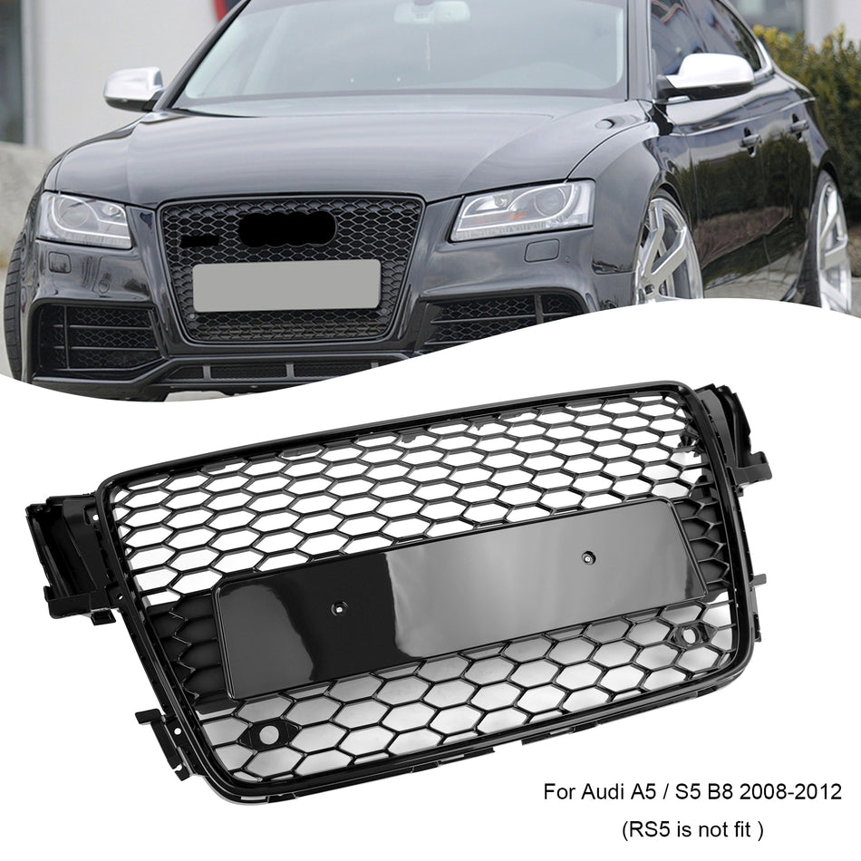 RS5 Style Hood Henycomb Sport mesh Grill Grille Für AUDI A5 S5 B8 2008-2012