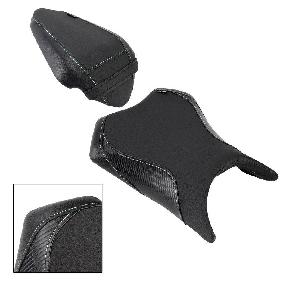 2024-2025 Für Kawasaki Ninja 500 Z500 Raider Soziuskissen-Set vorne & hinten, Schwarz 1