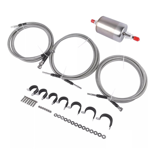 2001- 2003 Chevy Silverado 3500 Edelstahl geflochtene Kraftstoffleitungen Kit 819-840 Quick Fix