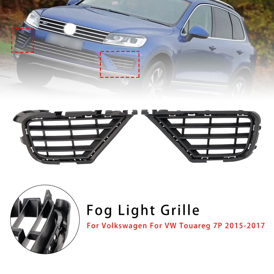 2015-2017 Volkswagen VW Touareg 7P 2PCS Front Lower Nebelscheinwerfer Abdeckung Kühlergrill