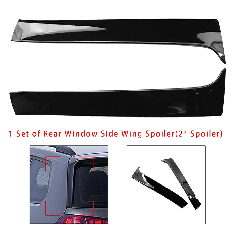 2013–2017 VW Golf 7 Variant Wagon schwarz glänzend Paar Heckscheibe Seitenflügel Spoiler