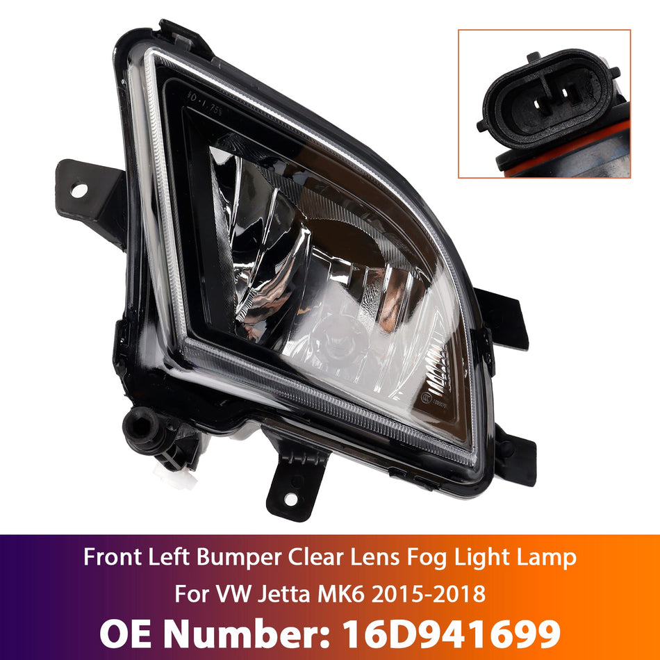 2015-2018 VW Volkswagen Jetta Front Left Stoßstange Klarglas Nebelscheinwerfer