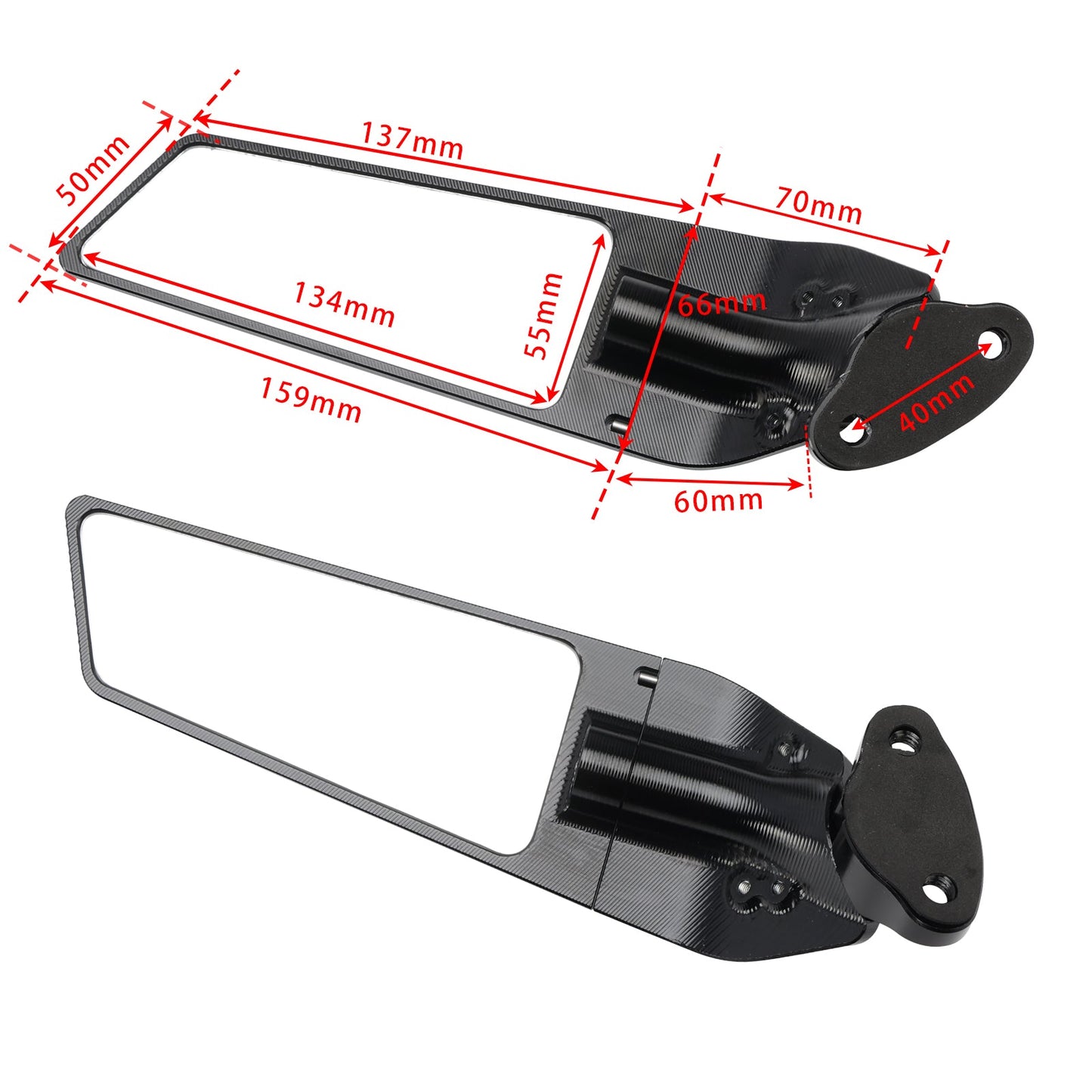 2003–2012 Honda CBR600RR CNC ALU Winglet-Rückspiegel